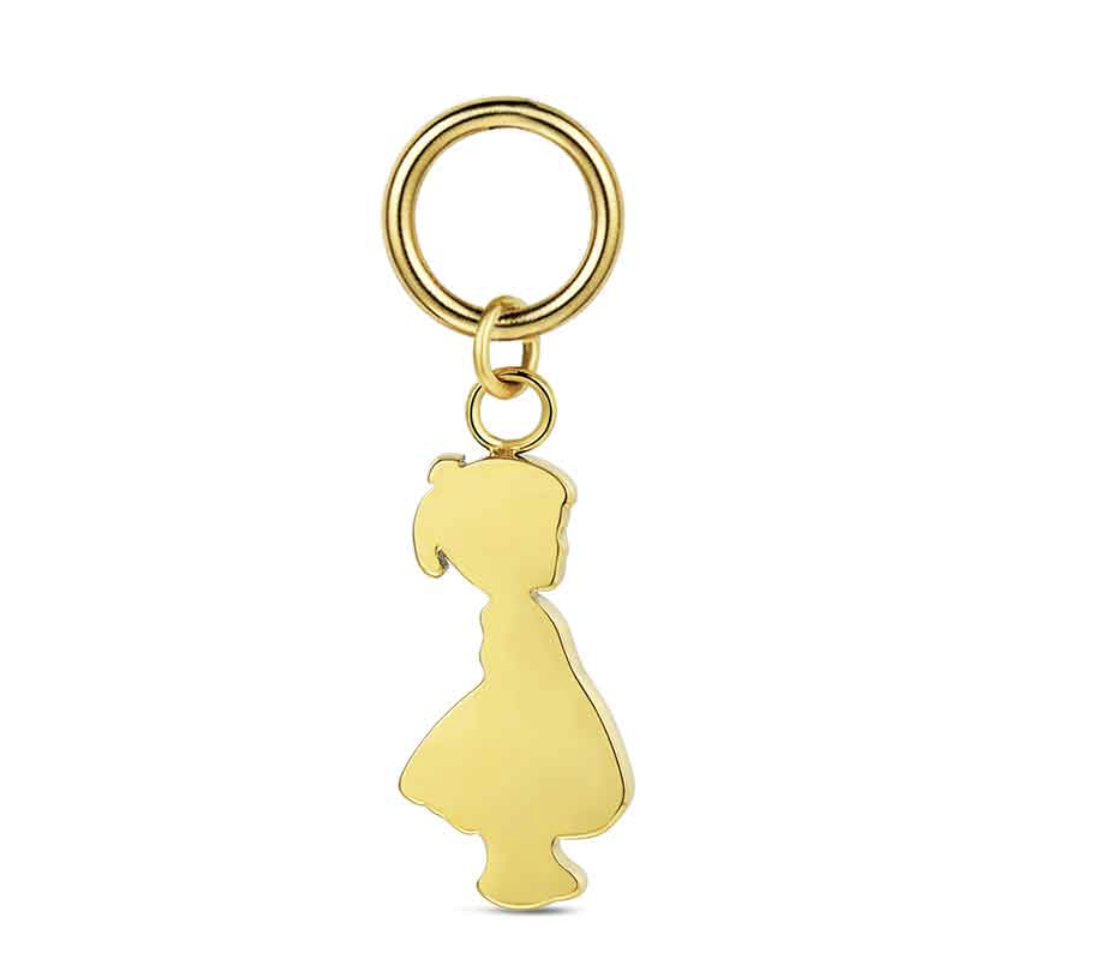 Charm de acero 316 chapado 18 kt niña waterproof 13 mm