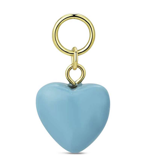 Charm de acero 316 chapado 18 kt corazón turquesa waterproof