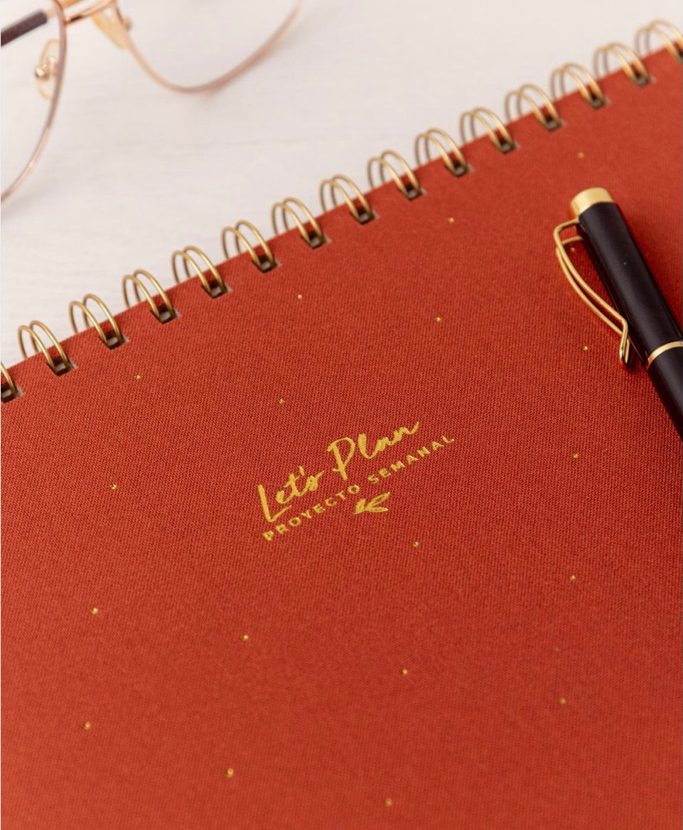 Planificador Entelado Proyecto Semanal LET’S PLAN Teja - The Great Moustache