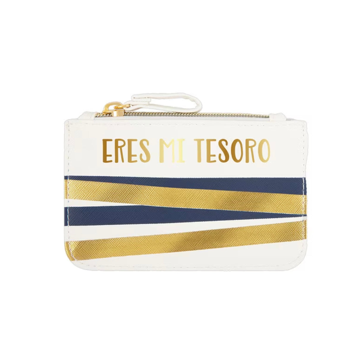 Portatodo Pequeño con Cremallera ERES MI TESORO Blanco y Dorado - DRAEGER