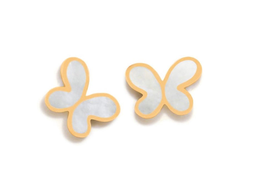 Pendientes MARIPOSA MADREPERLA BAÑO ORO - Agatha Ruiz De La Prada