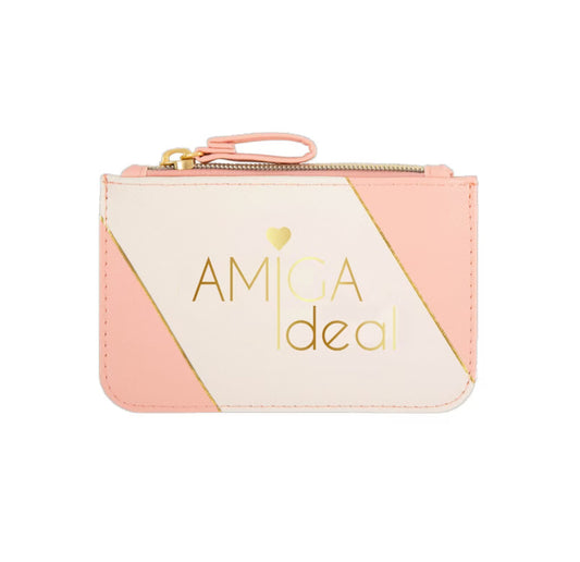 Portatodo Pequeño con Cremallera AMIGA IDEAL Blanco y Rosa - DRAEGER