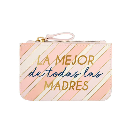Portatodo Pequeño con Cremallera LA MEJOR DE LAS MADRES Rosa y Dorado - DRAEGER