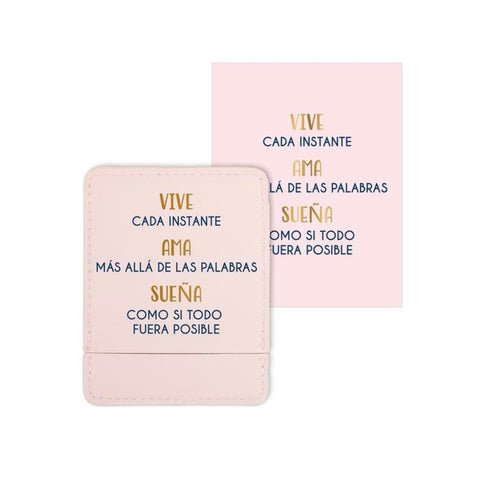 Tarjeta Espejo VIVE CADA INSTANTE Rosa - DRAEGER