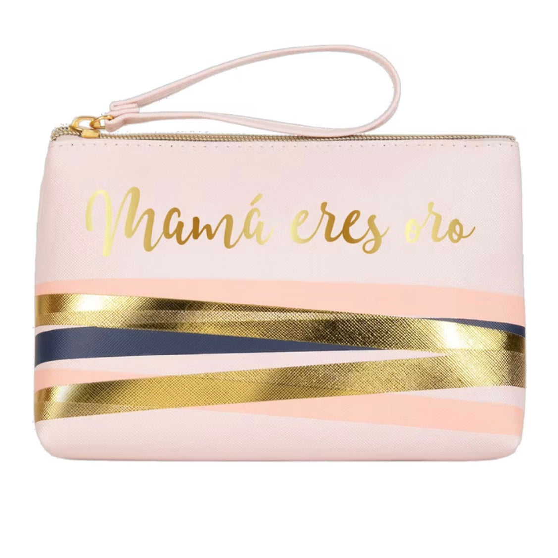Portatodo Grande con Cremallera MAMA ERES ORO Rosa y Dorado - DRAEGER