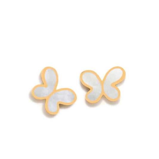 PENDIENTE MARIPOSA MADREPERLA BAÑO ORO - Agatha Ruiz De La Prada