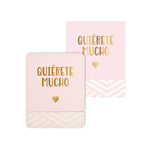 Tarjeta Espejo QUIÉRETE MUCHO Rosa y Dorado - DRAEGER