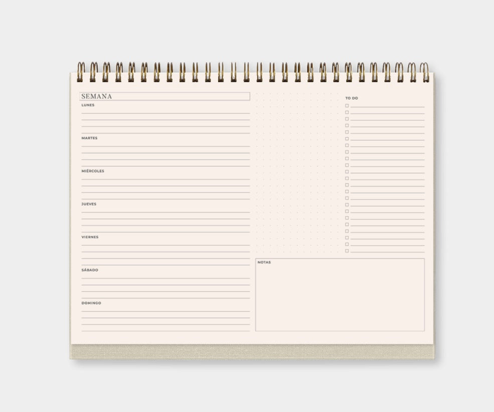 Planificador Entelado Proyecto Semanal LET’S PLAN Arena - The Great Moustache