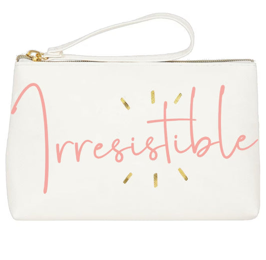 Portatodo Grande con Cremallera IRRESISTIBLE Blanco y Rosa - DRAEGER