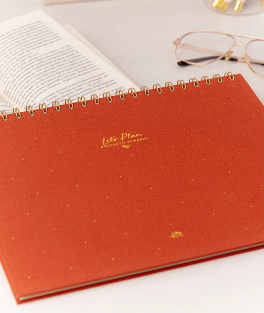 Planificador Entelado Proyecto Semanal LET’S PLAN Teja - The Great Moustache