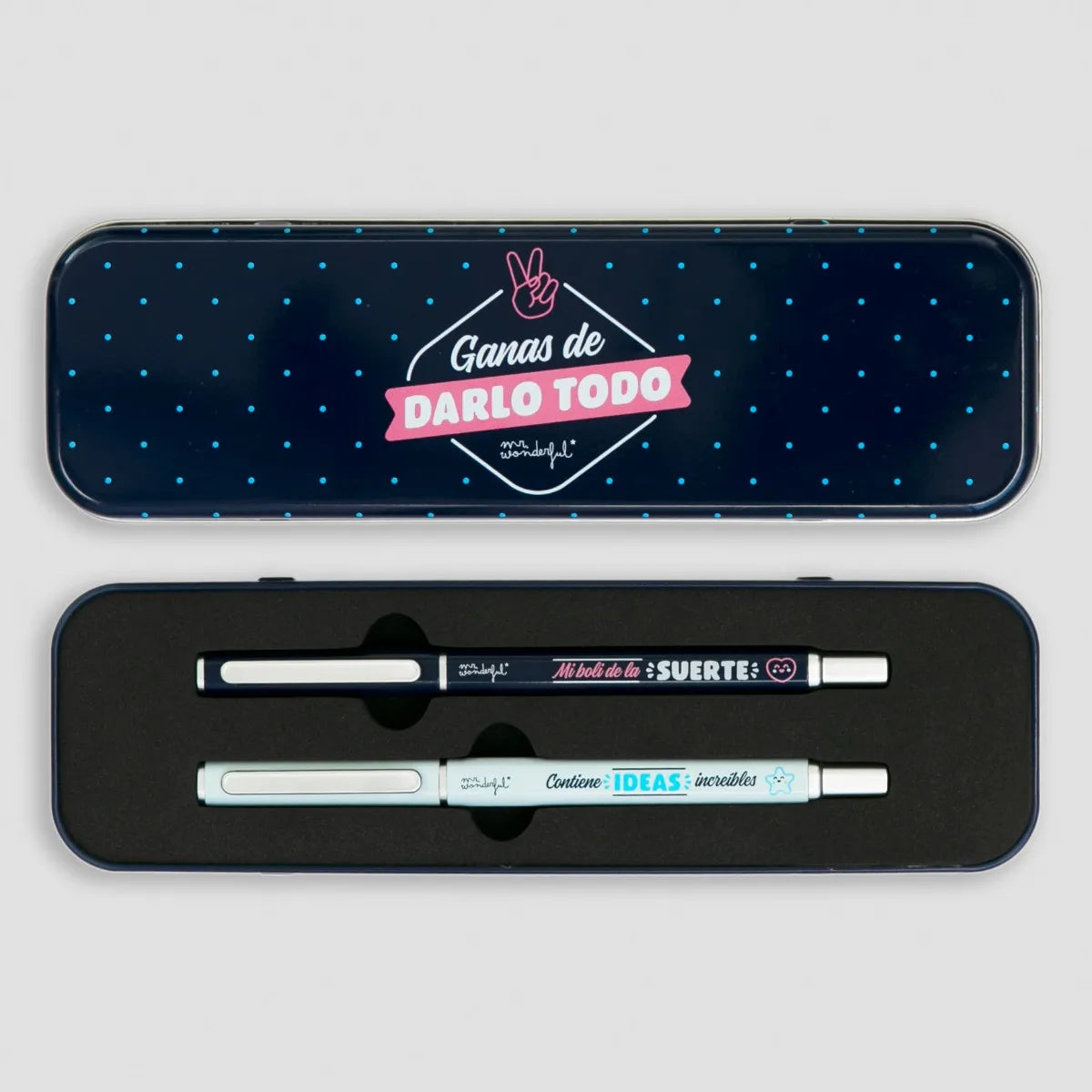 Set de 2 Bolis + Estuche PARA ANOTAR IDEAS QUE NO VEAS - Mr. Wonderful