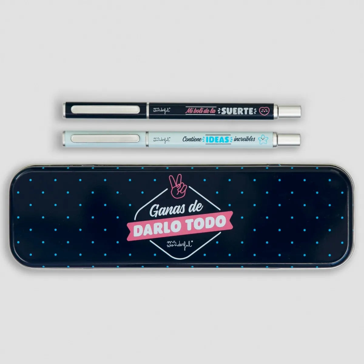 Set de 2 Bolis + Estuche PARA ANOTAR IDEAS QUE NO VEAS - Mr. Wonderful
