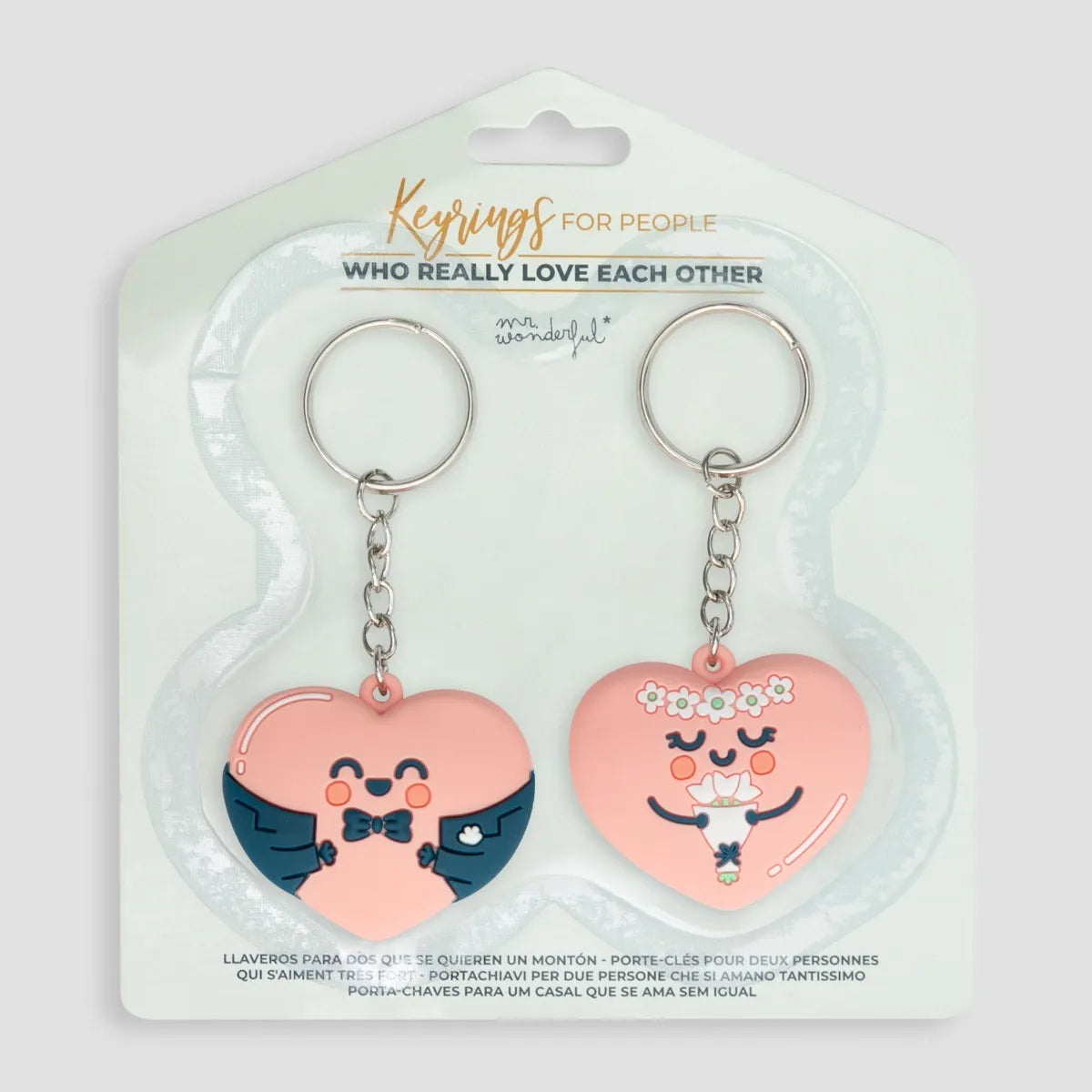 Set de 2 Llaveros Corazón PARA DOS QUE SE QUIEREN UN MONTÓN    Hombre+Mujer     - Mr. Wonderful
