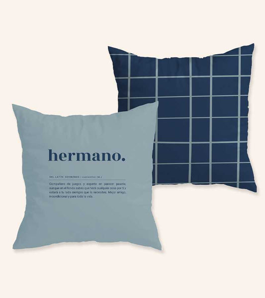 Cojín HERMANO DEFINICIÓN Cuadros Azules - UO*