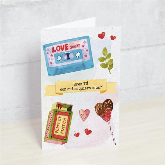 Postal ERES TÚ CON QUIEN QUIERO ESTAR- Happy Mots