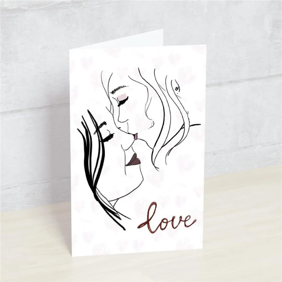 Postal LOVE Chicas Besándose- Happy Mots