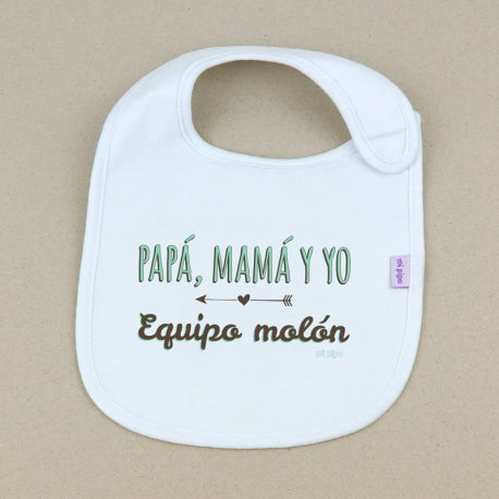 Babero PAPA MAMA Y YO EQUIPO MOLON - Mi Pipo