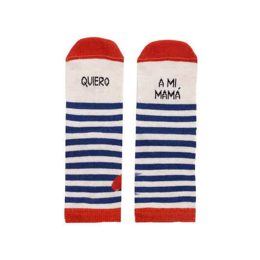Mini calcetines "Quiero a mi mamá" (marinero) - UO