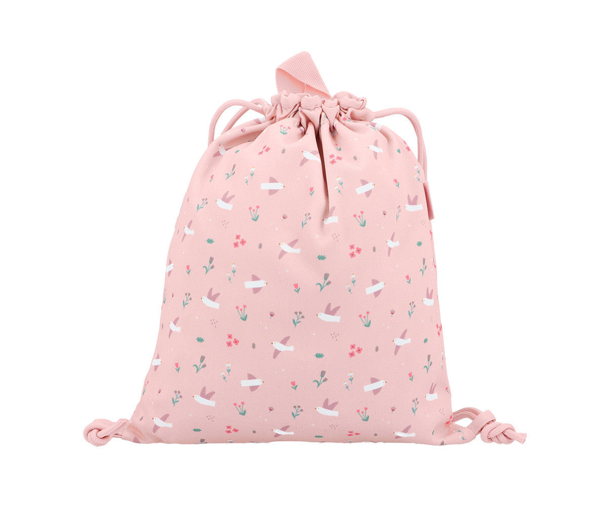 Mochila Saco Tela Blossom Birds Personalizable