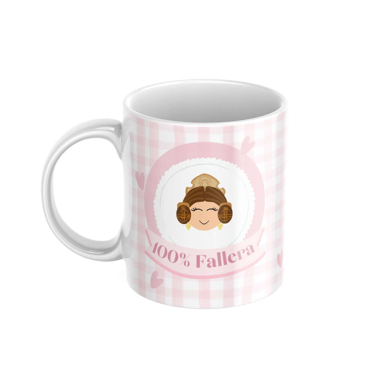 Taza "100% Fallera" vichy rosa- Be Love