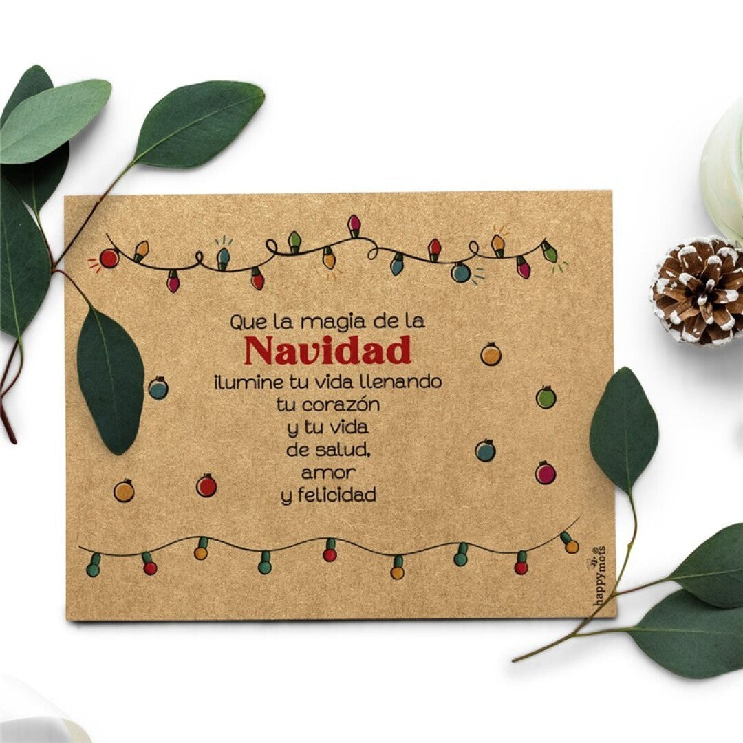 Tarjetón Navidad QUE LA MAGIA DE LA NAVIDAD... - Happy Mots
