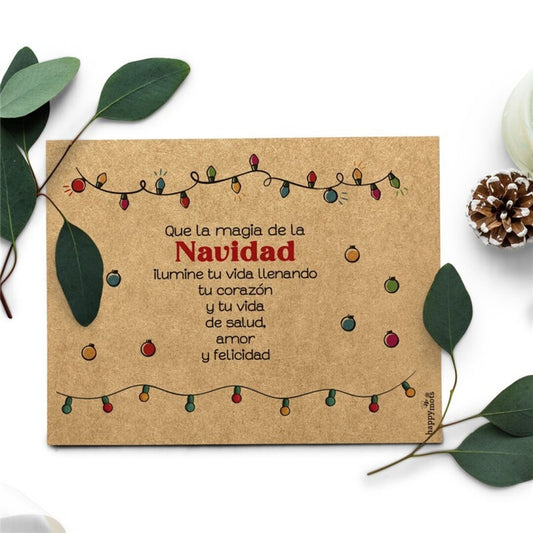 Tarjetón Navidad QUE LA MAGIA DE LA NAVIDAD... - Happy Mots