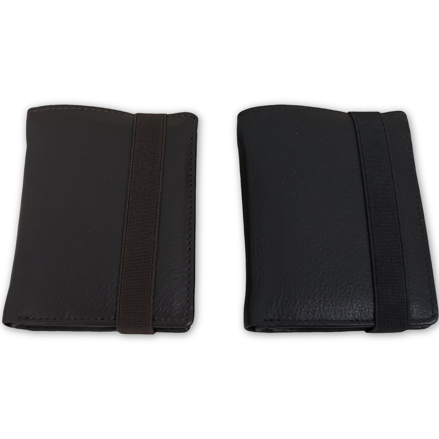 Cartera de piel para hombre con cinta elástica y protección NFC