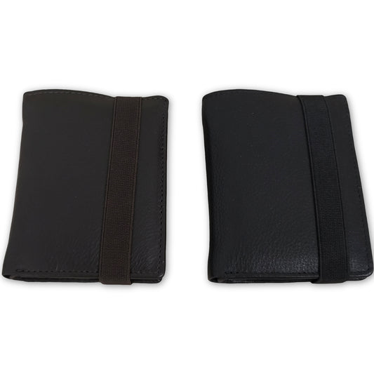 Cartera de piel para hombre con cinta elástica y protección NFC