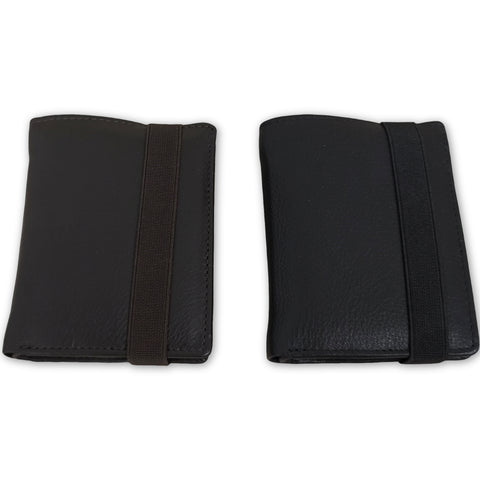 Cartera de piel para hombre con cinta elástica y protección NFC
