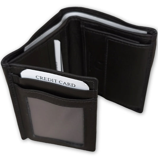 Cartera de piel para hombre con cinta elástica y protección NFC