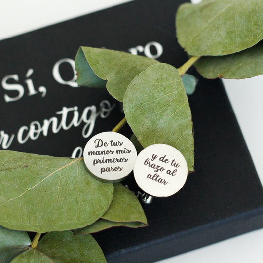 Gemelos "De tus manos mis primeros pasos y de tu brazo al altar" Acero