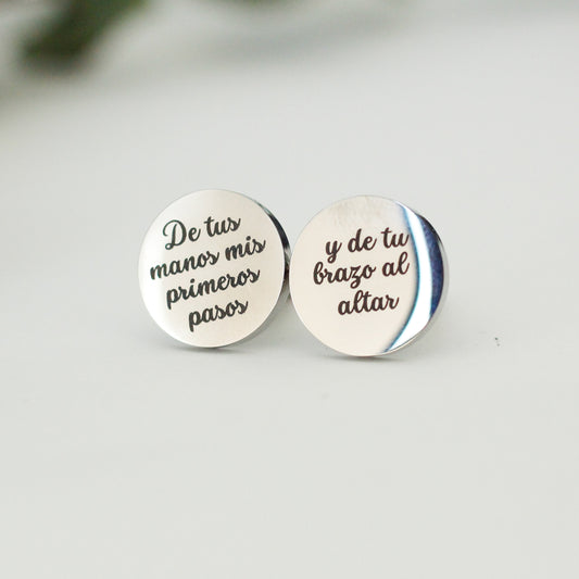 Gemelos "De tus manos mis primeros pasos y de tu brazo al altar" Acero