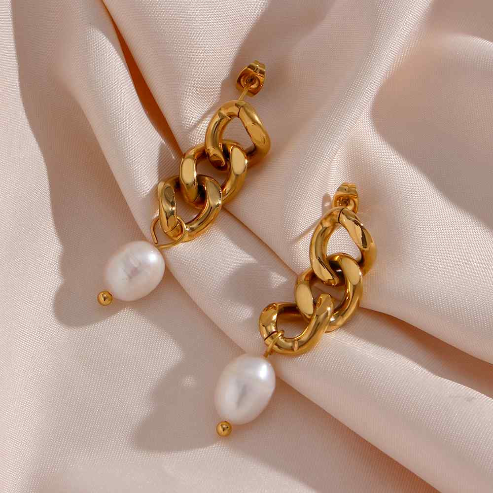 Pendiente Eslabón Perla- Be Love