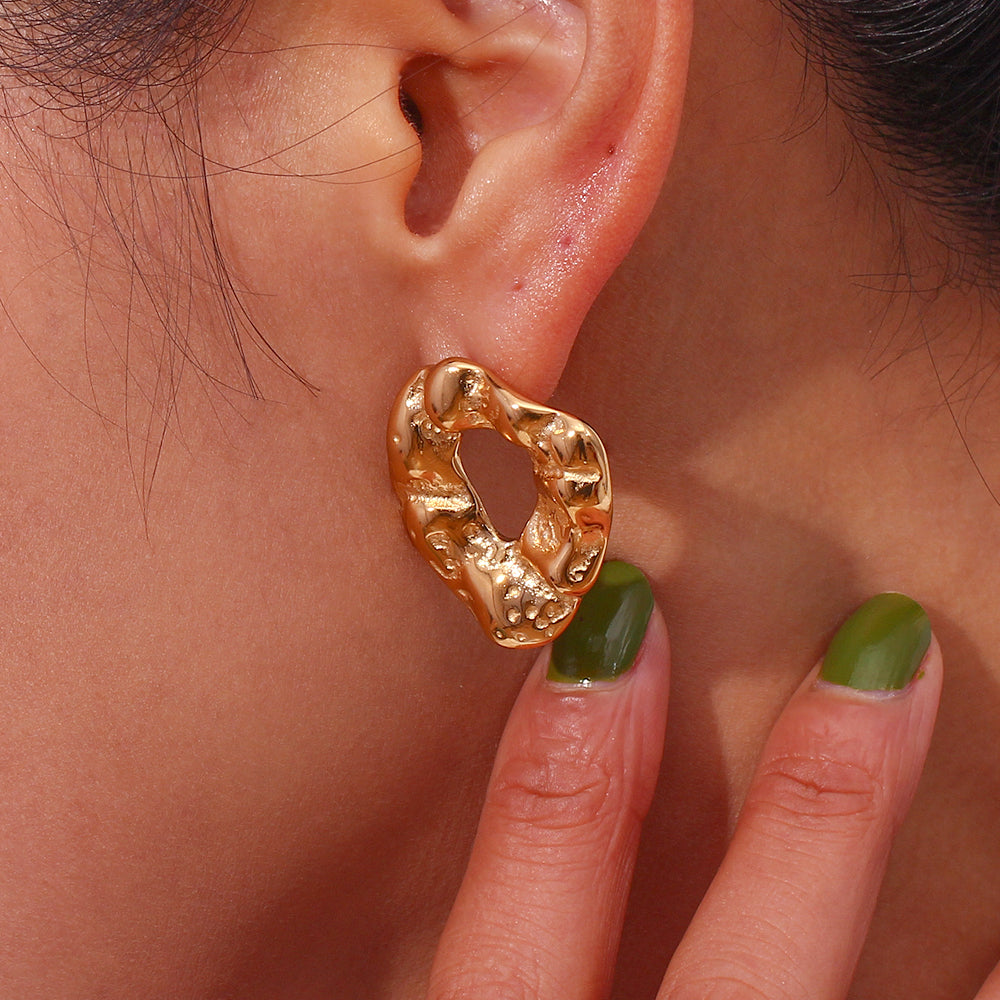 Pendientes Irregular Martillado- Be Love