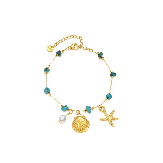 Pulsera Turquesa Concha y Estrella