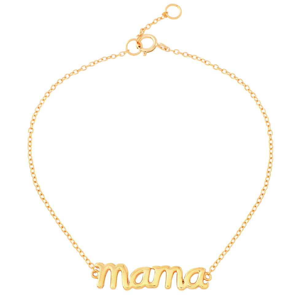 PULSERA PLATA CHAPADO ORO - MAMA
