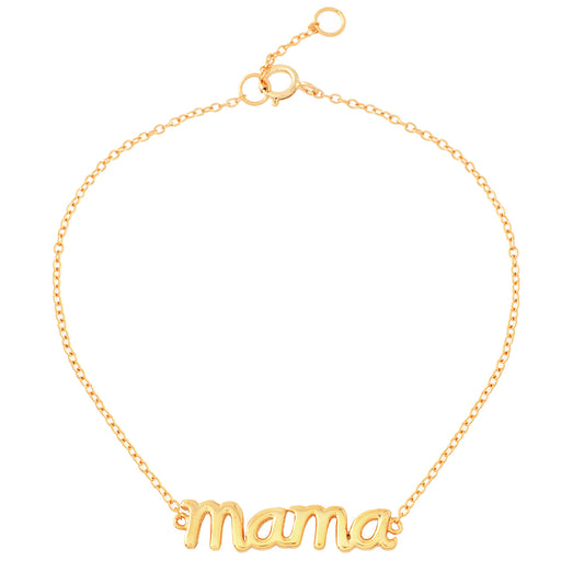 PULSERA PLATA CHAPADO ORO - MAMA