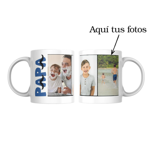 Taza Papá Personalizada 3 fotos-Be Love