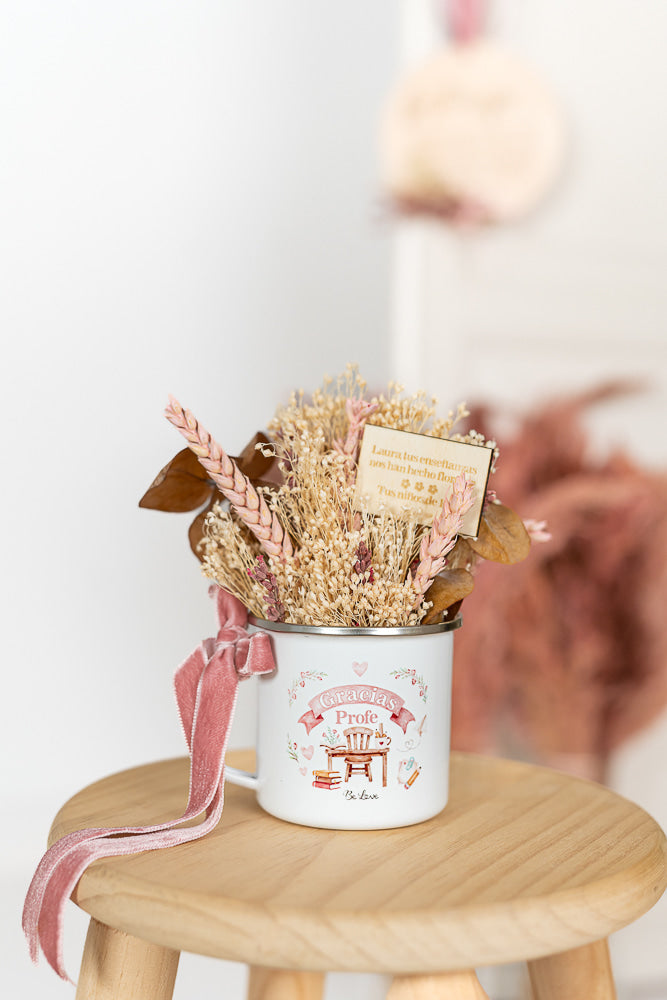 Taza Metálica Decorativa Gracias Profe- Be Love