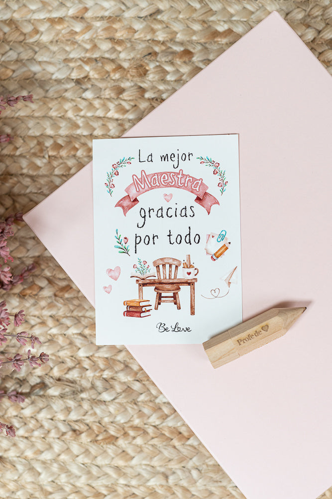 Usb PROFE DE CORAZÓN- Personalizable- Be Love