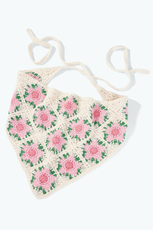 Bandana de Crochet con Flores