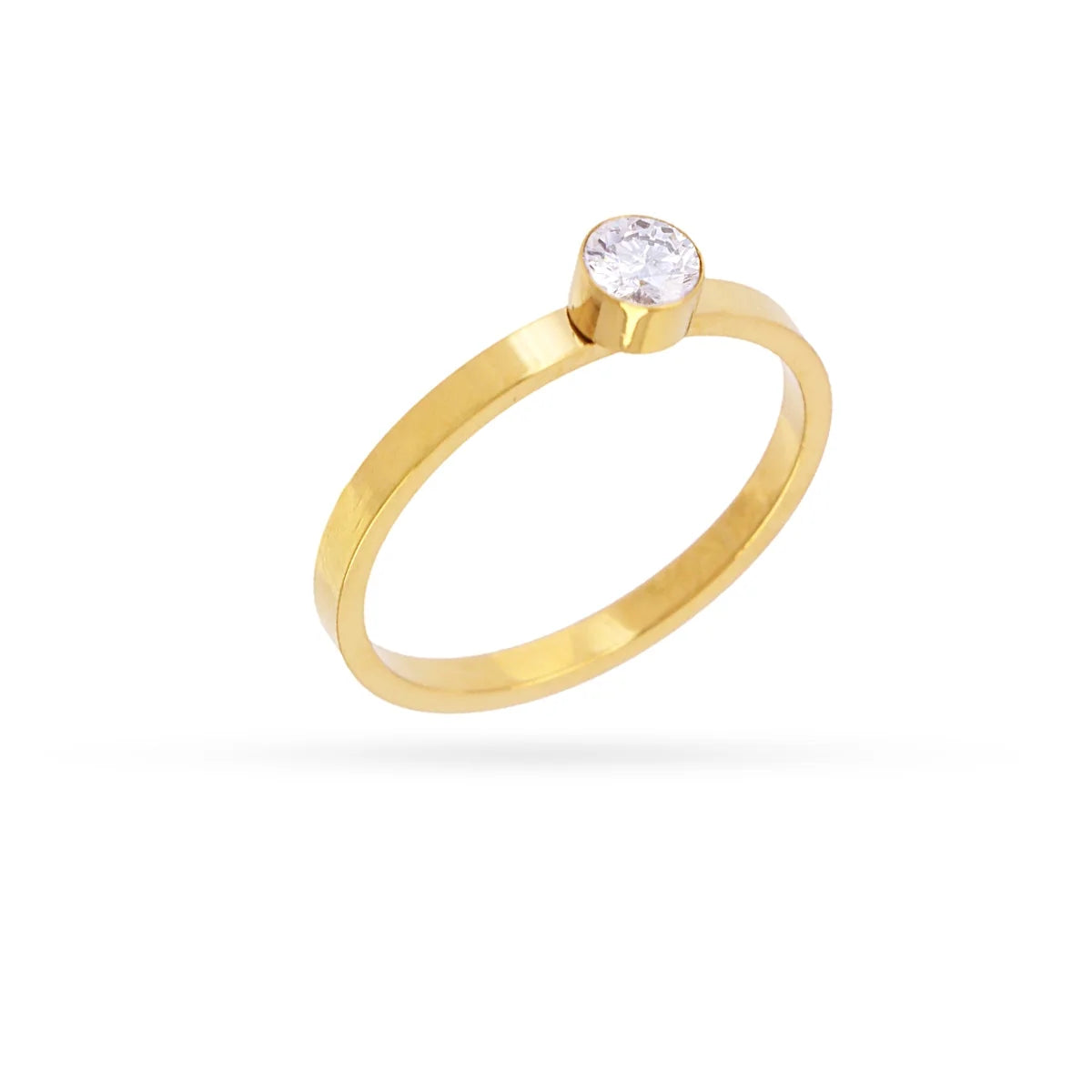 Anillo Vandal Circonita Blanca y Baño en Oro - Anartxy