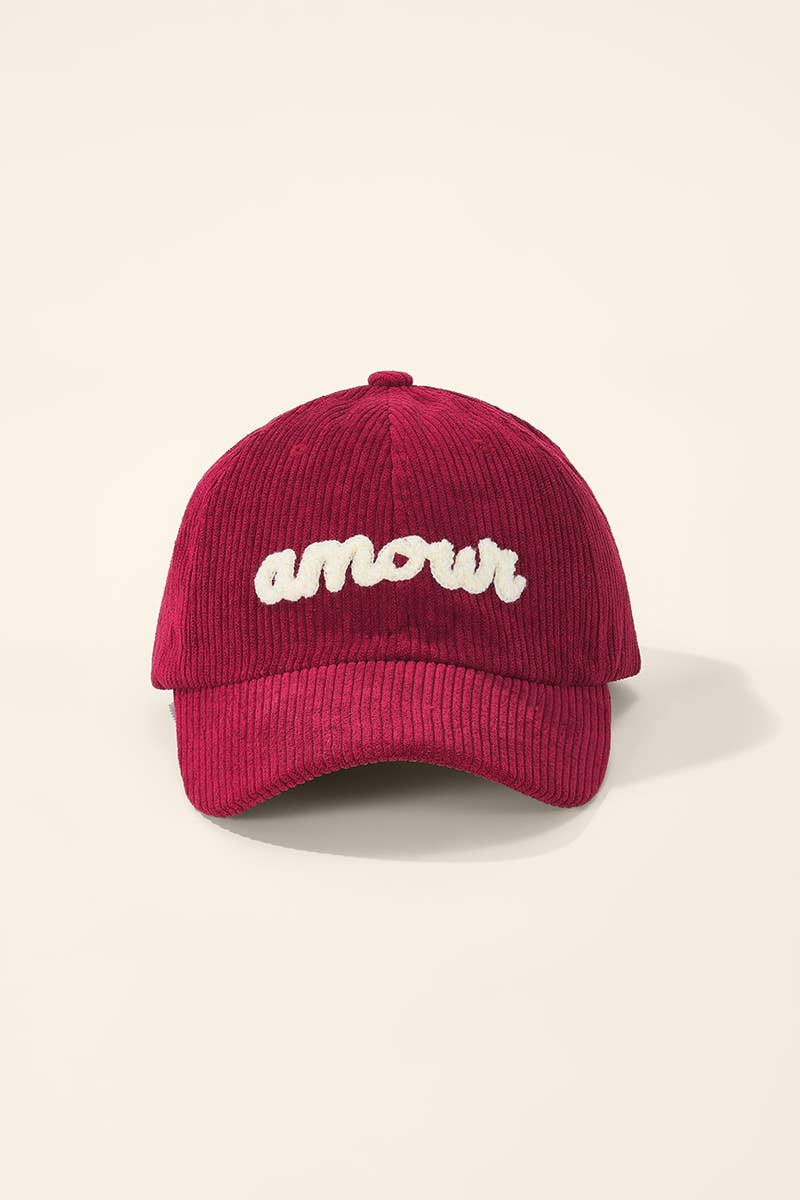 Gorra de pana Amour Roja