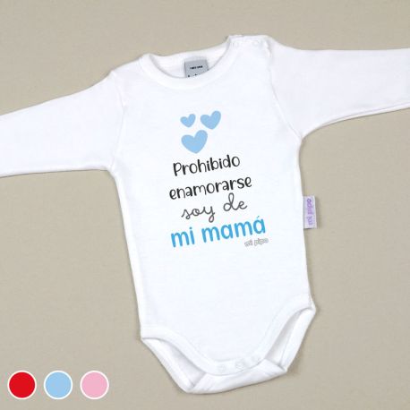 Body PROHIBIDO ENAMORARSE , SOY DE MI MAMÁ Rosa/Azul - Mi Pipo