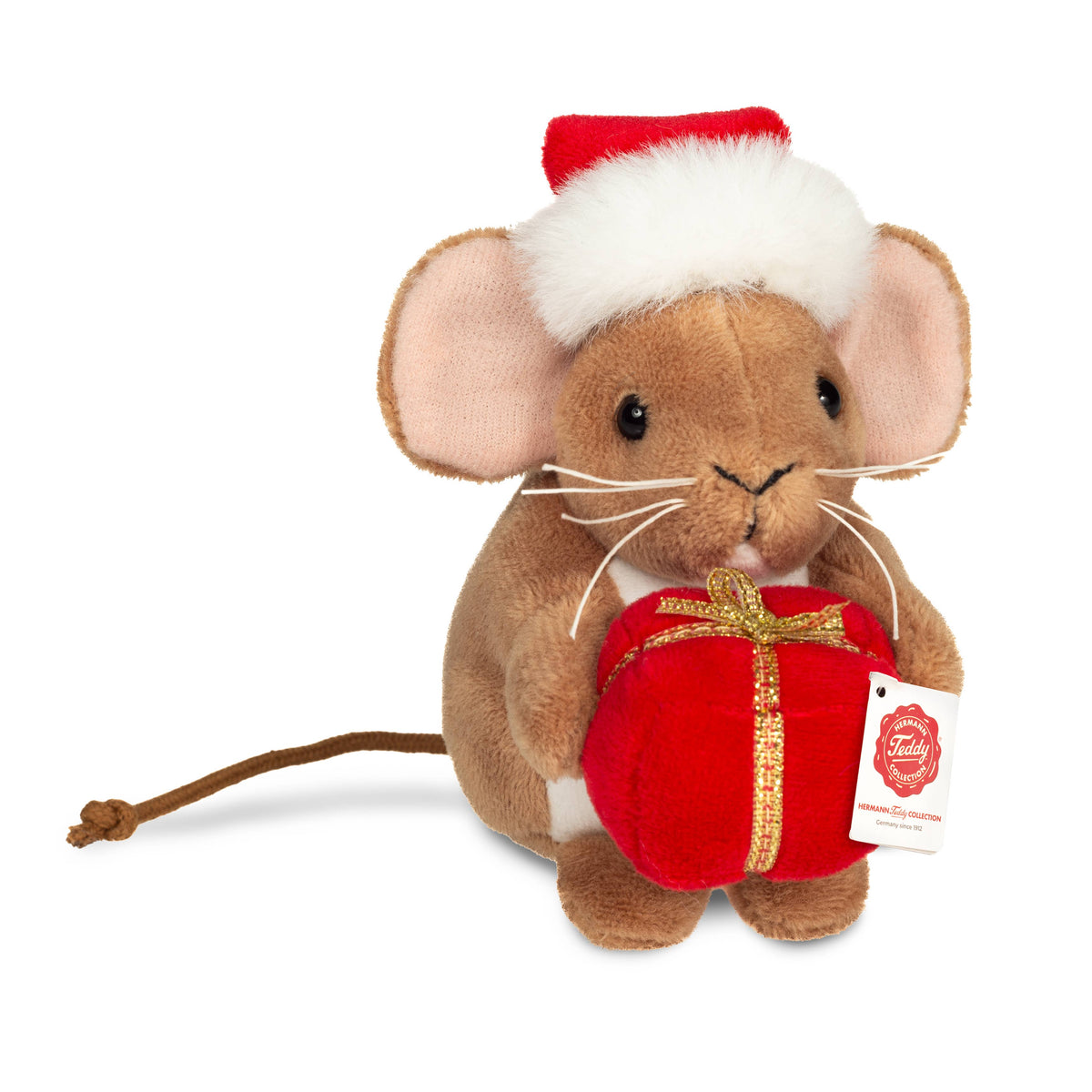 Peluche Ratoncito de Navidad con Regalo de 11 cm