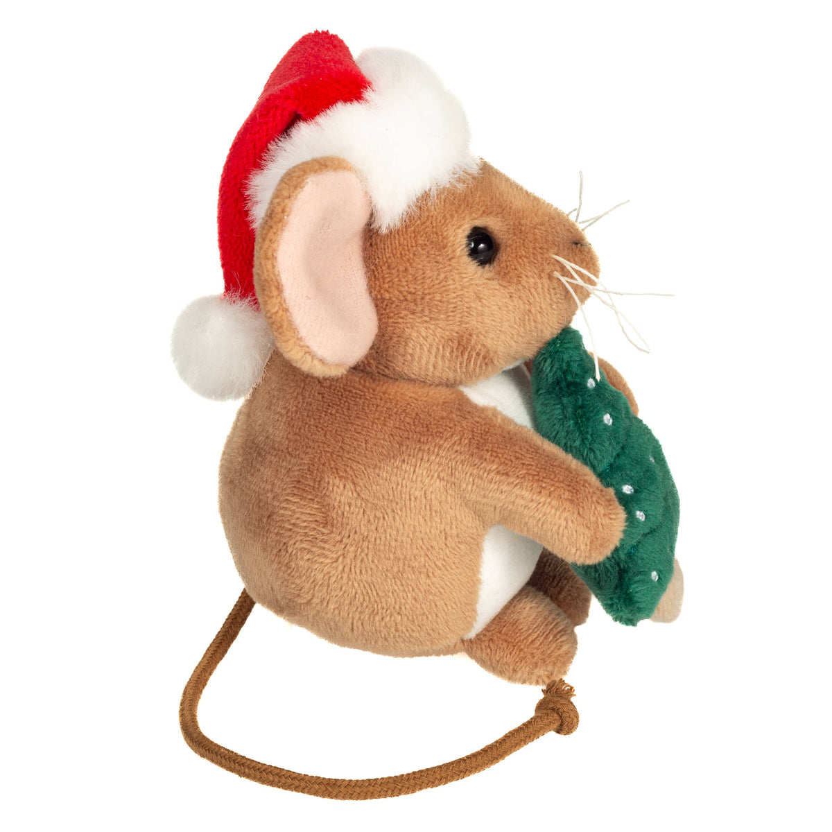 Peluche Ratón de Navidad con árbol de Navidad 11 cm