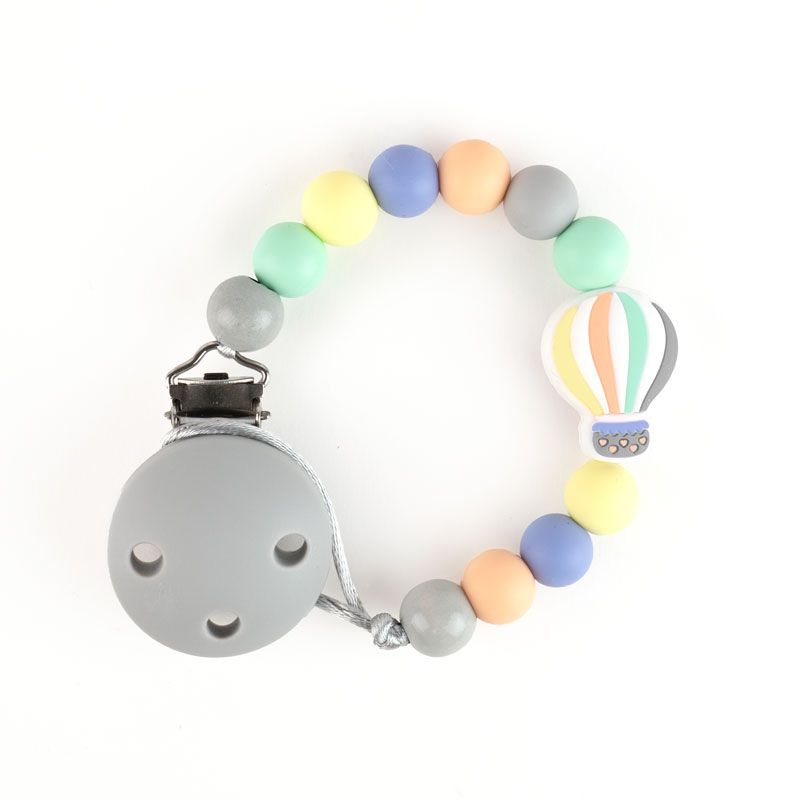 Cadena PORTACHUPETES de silicona GLOBO GRIS - MI PIPO