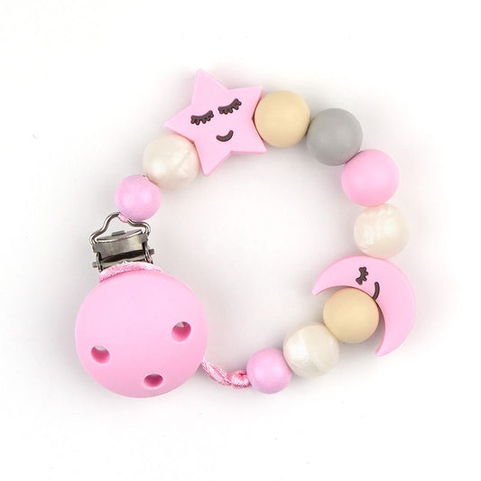 Cadena PORTACHUPETES de Silicona STARMOON Rosa - Mi Pipo