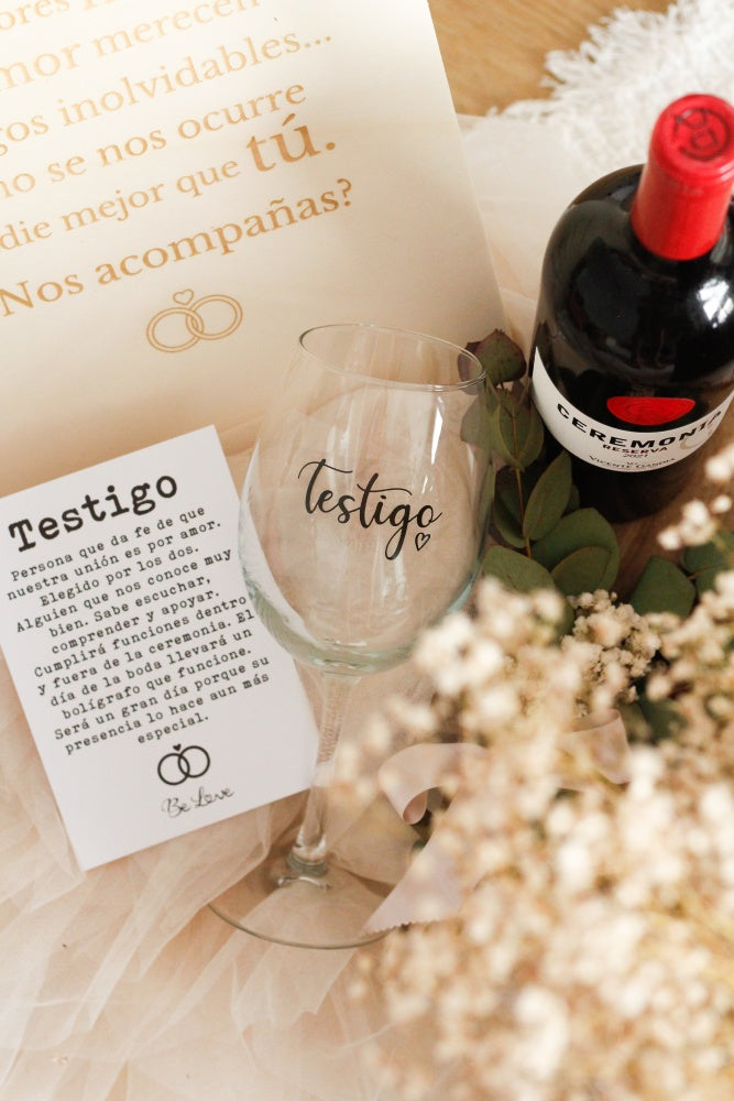 Kit Vino Testigo de Boda con Vino Ceremonia-Be Love