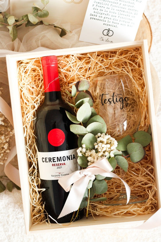 Kit Vino Testigo de Boda con Vino Ceremonia-Be Love